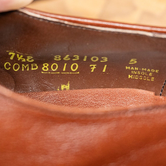 FREEMAN Dark Brown Free-Flex Oxfords Apron Toe Lace-Up Men's 7.5 E - Picture 6 of 8